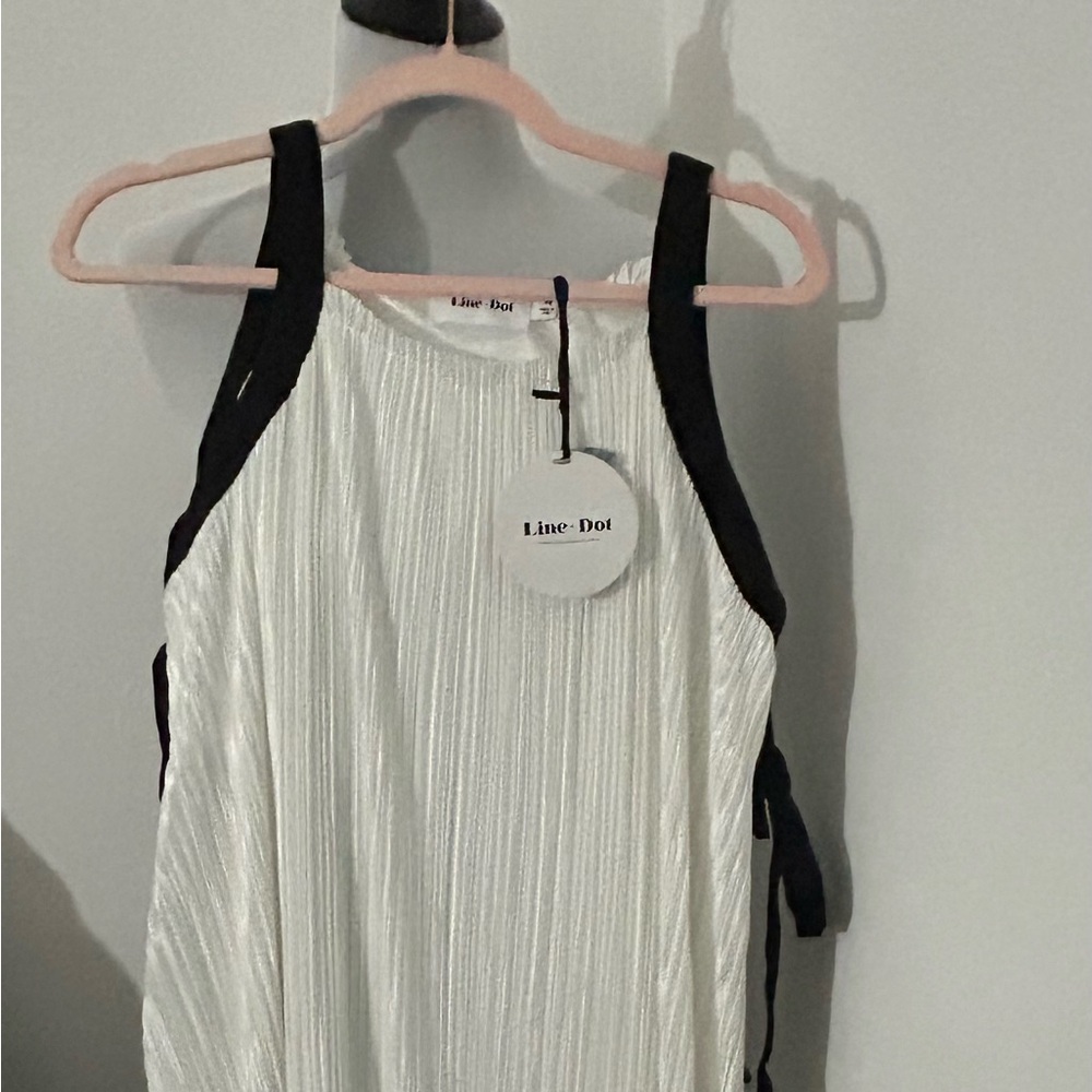 Line & Dot Dress with ribbon ties and pleats NWT - Picture 3 of 7